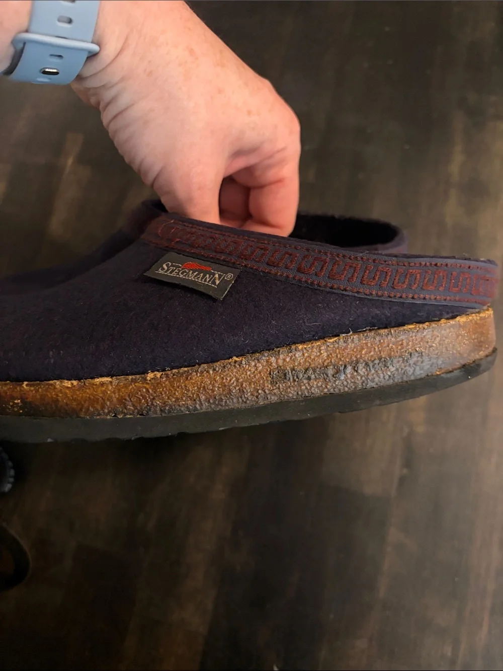 Stegmann German Navy Felt Wool Clogs Birks Sole with Cork Aprox Mens 4 Women’s 6